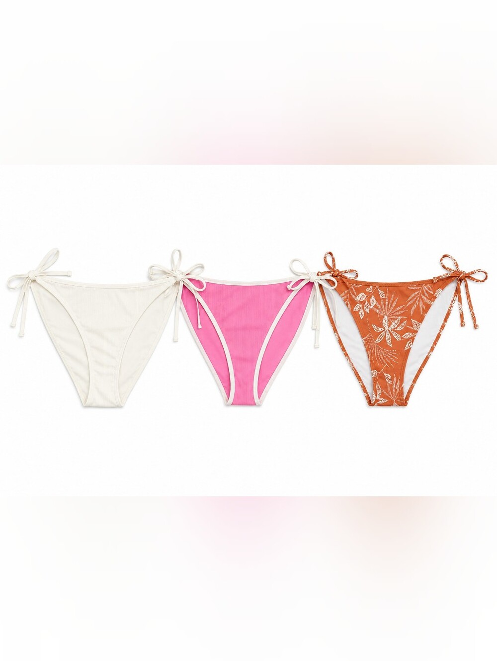 NWT Shade & Shore Bikini Bottoms Large 12-14 Lot of 3 Tie Side Swim Cruise Beach
